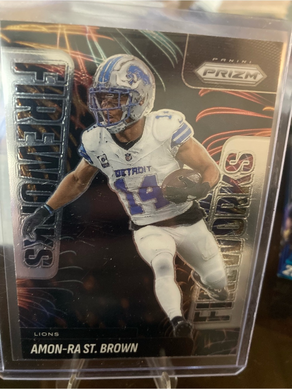 Panini Prizm Amon-Ra St. Brown Football Card - Detroit Lions